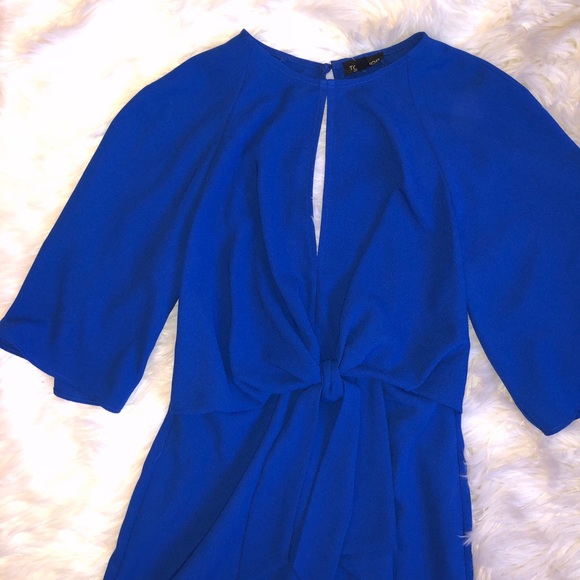 TopShop Tie Front Mini Dress {Royal blue} - Picture 5 of 8